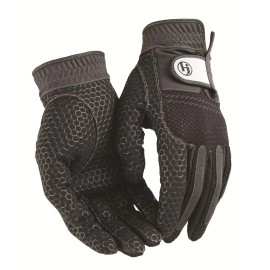 HJ Glove Men's Black Weather Ready Rain Golf Glove, Medium, Pair