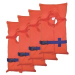 Stearns 4-Pack Type II Life Jacket Vest, Adult Universal Flotation PFD for Boat and Swim Safety