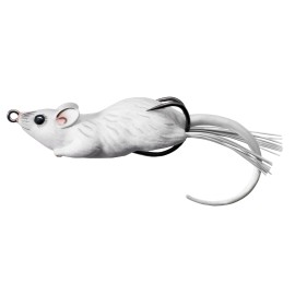LIVE TARGET Koppers Floating Mouse Lure, 3-1/2-Inch, 1-Ounce, White/White, Model: MHB90T402