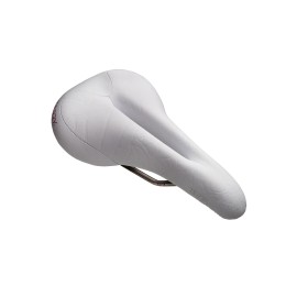 Terry Butterfly Ti Bike Saddle - Bicycle Seat for Women - Flexible & Comfortable - Flat top - Textured Leather - White,