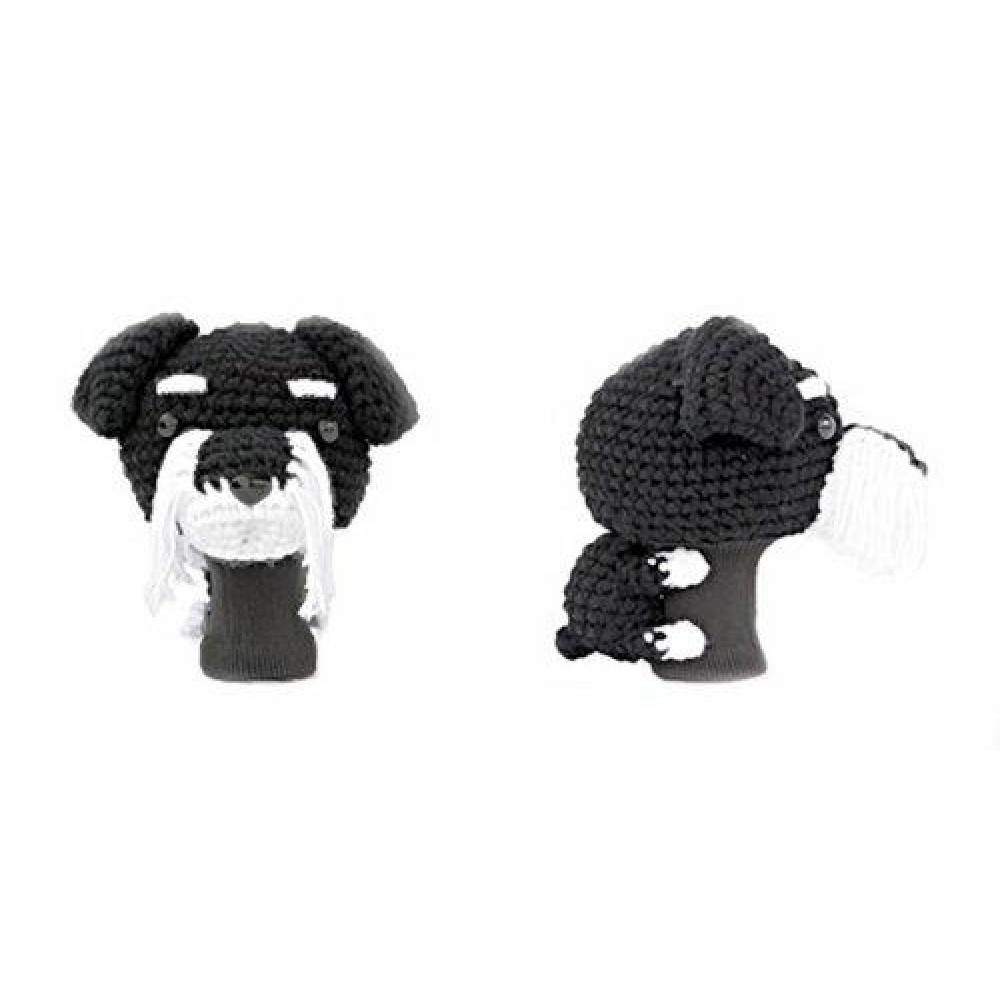 Amimono Schnauzer Driver Golf Head Cover, Black/White, 460cc