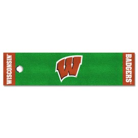 FANMATS - 9092 NCAA University of Wisconsin Badgers Nylon Face Putting Green Mat 18