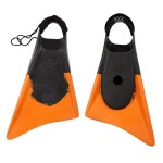 Churchill Makapuu PRO Floating Fins Comfortable Fit Fins Tether & Ankle Strap Included Patented Dolphin Tail Swimfins Made of 100% Natural Gum Rubber Swimming, Surfing (Large)