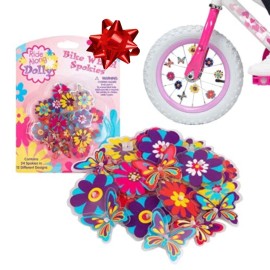 Bike Wheel Spokes - Ride Along Dolly Colorful Flower and Butterfly Bicycle Spokes Attachments- Cute Bike Accessories for Kids (24 Pcs, 12 Different Designs)