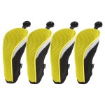 Andux Mesh Golf Hybrid Club Head Covers w/Dial No. Tags Pack of 4 Yellow