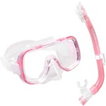 TUSA Sport Youth Mini-Kleio Mask and Dry Snorkel Combo, Clear Pink