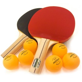 Newgy Ping-Pong Paddle & Balls (2 Paddles, 6 40mm 2 Star Balls)