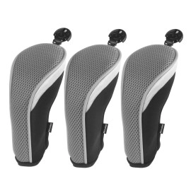 Andux Golf Hybrid Club Head Covers with Dial No. Tag Pack of 3 Gray