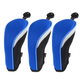 Andux Golf Hybrid Club Head Covers with Dial No. Tag Pack of 3 Blue