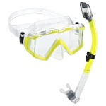 Phantom Aquatics Panoramic Scuba Mask Snorkel Set (Yellow) (PAQPMSC-YL)