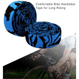 TOPCABIN Camouflage Series Comfort Gel Road Bike Handlebar Tape Bike Bar Tape with Reflective Bar Plugs