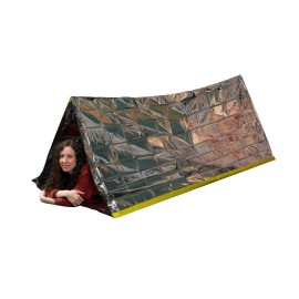 Emergency Thermal Tent- Reflective Mylar Survival Shelter- XL Size Waterproof Tube Tent Retains Heat and Fits 2 Adults in All Weather