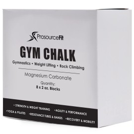 ProsourceFit Professional Grade Gym Chalk for CrossFit, Weightlifting, Gymnastics and Rock Climbing; Magnesium Carbonate; 1lb (8 Blocks)