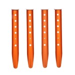 Bluecell 4pcs Orange Color Aluminum Tent Stakes for Camping in Snow and Sand Tent Boating Hiking Backpacking Picnic Shelter Shade Canopy Outdoor Activity