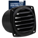 Five Oceans 6-Slotted Louvered Hose Vent, 3-inch Hose Diameter, Air Hose Thru Vent, Black ABS Plastic - FO108