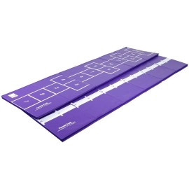 Tumbl Trak Hopscotch Mat, Purple with Hopscotch Squares on One Side and Numbered Line on the Other Side for Long Jump, 3-Feet Width x 12-Feet Length x 1-3/8-Inch Height