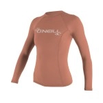 O'NEILL Women's Basic Skins UPF 50+ Long Sleeve Rash Guard, Light Aqua, X-Large