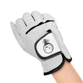 Tot Jocks - White Golf Glove for Kids, Smiling Golf Ball, Junior Golf Gloves with Superior Grip and Comfortable Fit for Kids Ages 2 to 3, XX-Small, Left Hand (Right Handed Golfers)