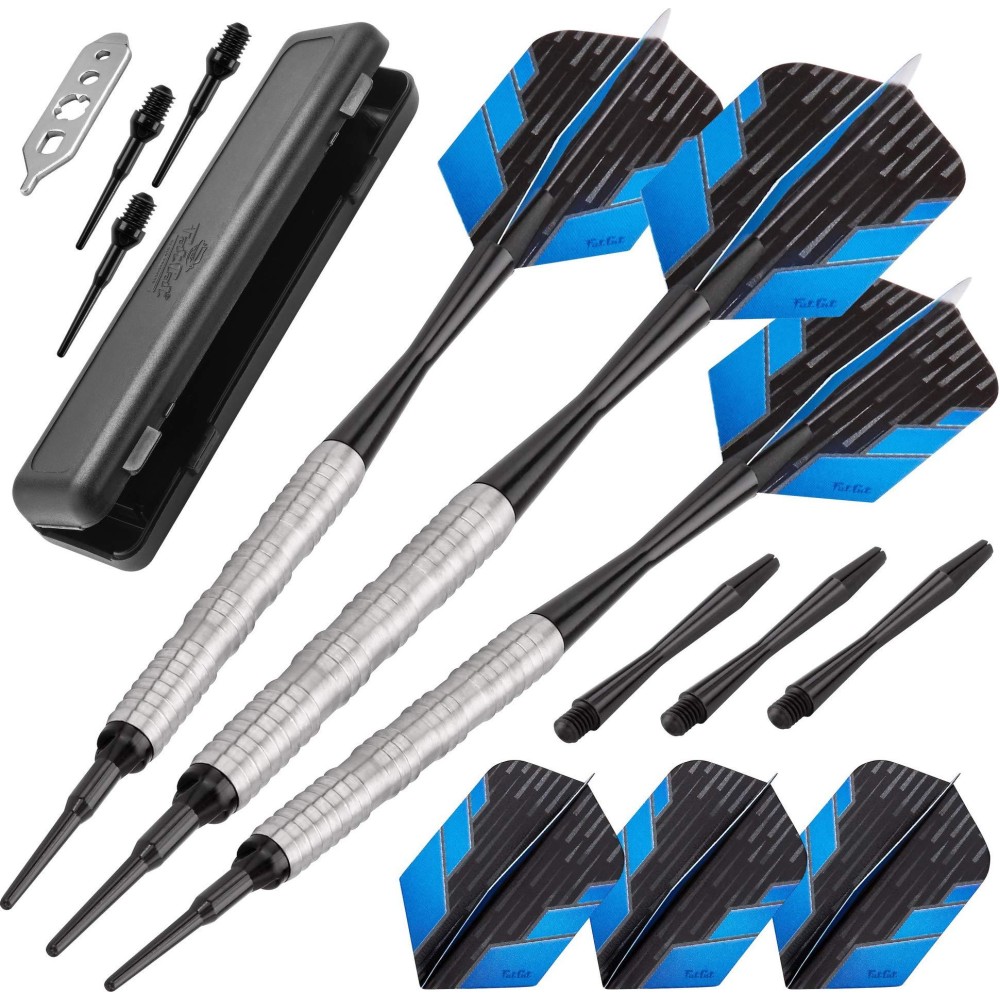 Fat Cat Bulletz 90% Tungsten Soft Tip Darts with Storage/Travel Case, 18 Grams