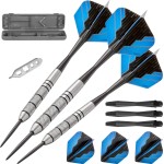 Fat Cat by GLD Products Bulletz 90% Tungsten Steel Tip Darts with Storage/Travel Case, 23 Grams , Black