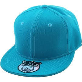 KNW-2364 AQU (7 1/4) The Real Original Fitted Flat-Bill Hats True-Fit, 9 Sizes & 20 Colors