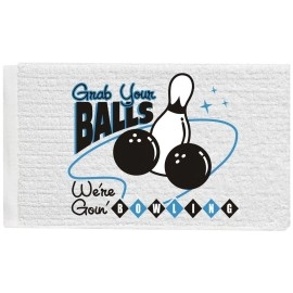 Moxy Bowling Products Grab Your Balls Were Going Bowling Towel white, 6 x 2 x 6