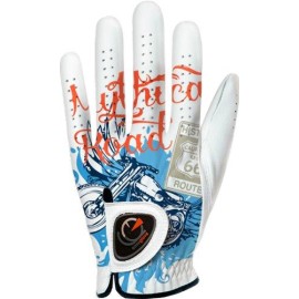 easyglove California_Mythical-Road Mens Golf Glove (White), X-Large, Worn on Left Hand