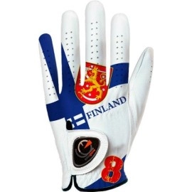 easyglove Flag_Finland Mens Golf Glove (White), Large, Worn on Left Hand