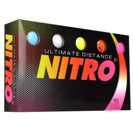Nitro Ultimate Distance Golf Ball (15-Pack), Multi-Colored