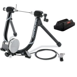 Minoura MagRide Bicycle Trainer with Remote and Riser Block, Black, 26 to 700c, Made in Japan