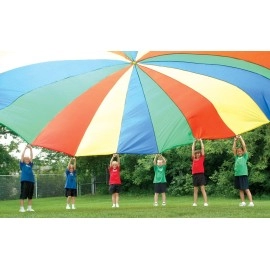 Palos Sports - Heavy Duty Standard Parachute 12 with 12 Handles, Kids Parachute for Cooperative Play - Comes with Carrying Bag Multi-Colored