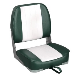 Leader Accessories Deluxe Folding Marine Boat Seat (White/Green)