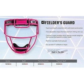 Schutt Fielders Guard Softball Face Mask for Fast Pitch Softball, Neon Pink, Youth