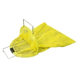 Medium Uncoated Galvanized Wire Handle Mesh Catch Bag with D-Ring, Approx. 17inch x 28inch, Yellow