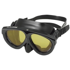 Riffe Mantis Mask for Diving and Spearfishing (Black w/Amber Lens)