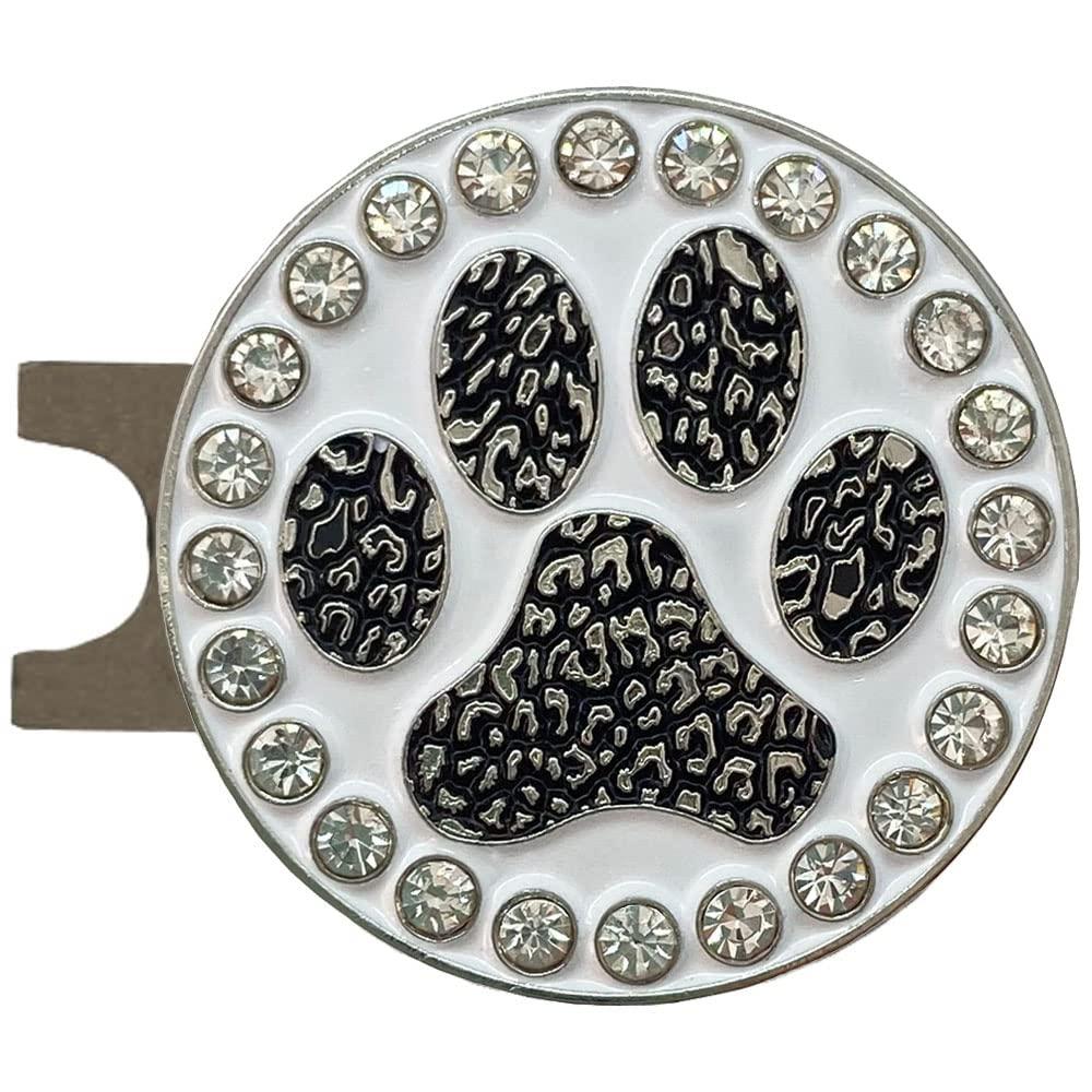 Giggle Golf Bling Paw Print Golf Ball Marker with A Magnetic Hat Clip Fun Golf Accessories for Women