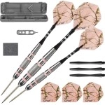 Fat Cat by GLD Products Realtree APC Pink Camo Steel Tip Darts with Storage/Travel Case, 23 Grams , Black