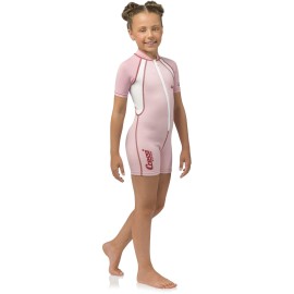 Cressi Kids Swimsuit, 1.5mm Neoprene Suit Boys and Girls, Pink Short Sleeves, X-Large