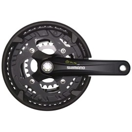 Shimano Alivio FC-T4010 Crankset - 175mm, 9-Speed, 44/32/22t, 104/64 BCD, Shimano Octalink V2 Spindle Interface, Black