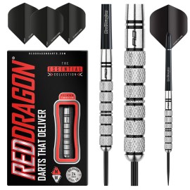 RED DRAGON Crusader: 24g Flightmaster - Tungsten Darts Set with Flights and Stems