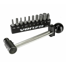 Venzo 2-10nm Compact Torque Wrench and Bit Set, Includes Hex Keys