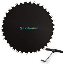 SkyBound Replacement 12 Foot Trampoline Mat, Fits 5.5 Inch Springs, 72 V-Rings, 12ft Frames w/Spring Tool and Durable V-Rings, Bounce Safely with Extra Rows of Stitching
