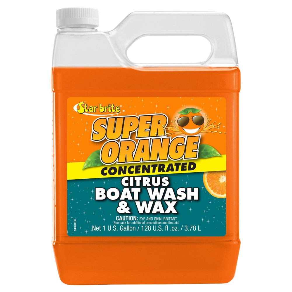 STAR BRITE Super Orange Citrus Boat Wash & Wax - Premium Concentrated Formula for Ultimate Shine & Protection - 128 OZ Gallon (094600)