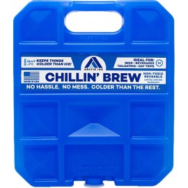 Long Lasting Ice Pack for Coolers, Camping, Fishing and More, Chillin Brew Series by Arctic Ice, X-Large Reusable Ice Pack, End Cap, blue