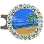Giggle Golf Bling Golf Ball Marker with A Magnetic Hat Clip Fun Golf Accessories for Women (Beach Scene)