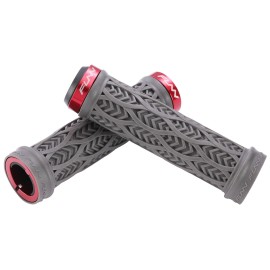 Funn Combat III Mountain Bike Handlebar Grips with Double Lock on Clamp, Anti-Fatigue and Durable Grips with 22 mm Inner Diameter, Unique Woven Patterned Bike Grips for MTB/BMX (Black)