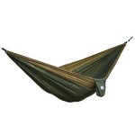 OuterEQ Portable Nylon Fabric Travel Camping Hammock for Double Two Person Brown/Olive