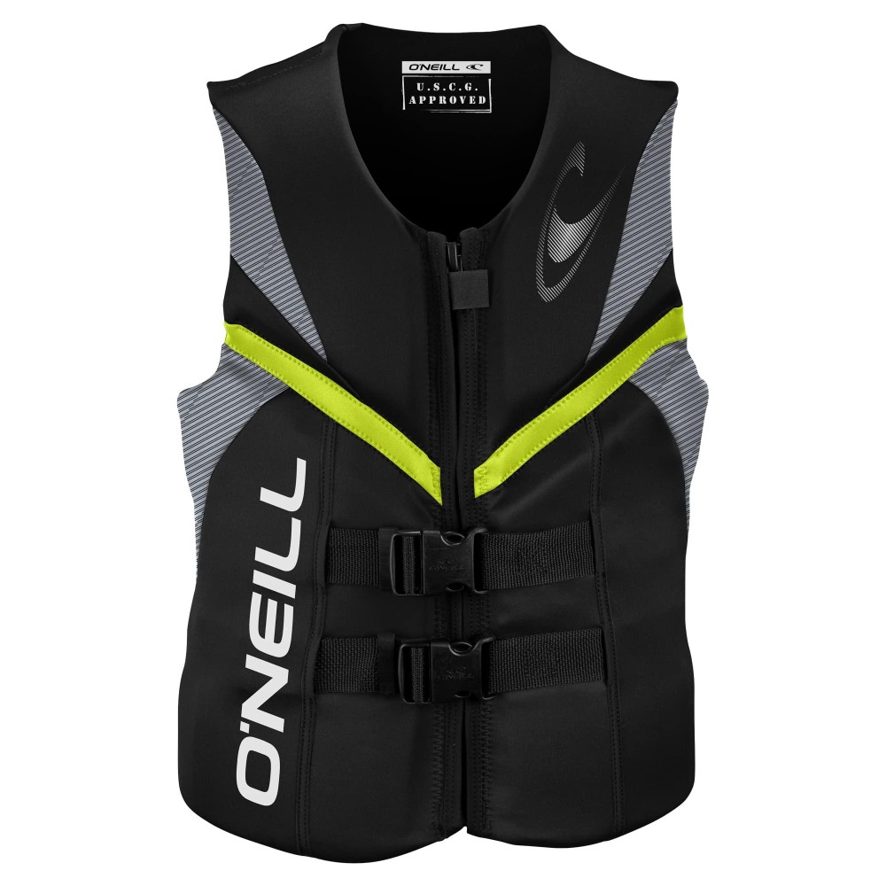 O'Neill Wetsuits Men's Reactor USCG Life Vest BLKLUNDGLO MED, Black/Lunar/Day-Glo, Medium