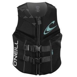 O'Neill Women's Reactor USCG Life Vest,Black,8, Black/Black/Black