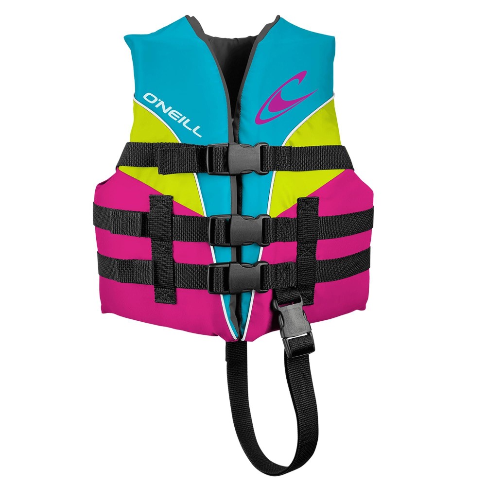 O'Neill Child Superlite USCG Life Vest,Turquoise/Berry/Lime/White,1sz